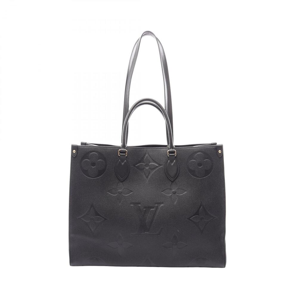 Louis Vuitton OnTheGo Monogram Empreinte Noir Black Tote Bag Leather Black